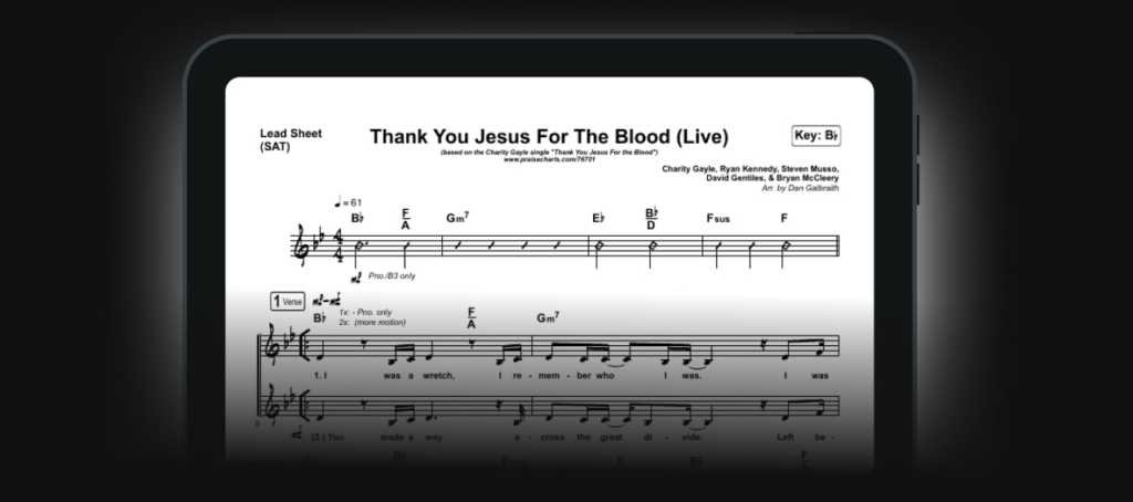 PraiseCharts screenshot - Las mejores herramientas de software de adoración para dirigir música en 2026