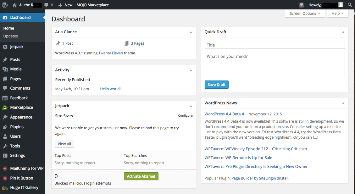 WordPress screenshot - 10 Migliori Costruttori di Siti Web per Chiese Recensiti per 2026