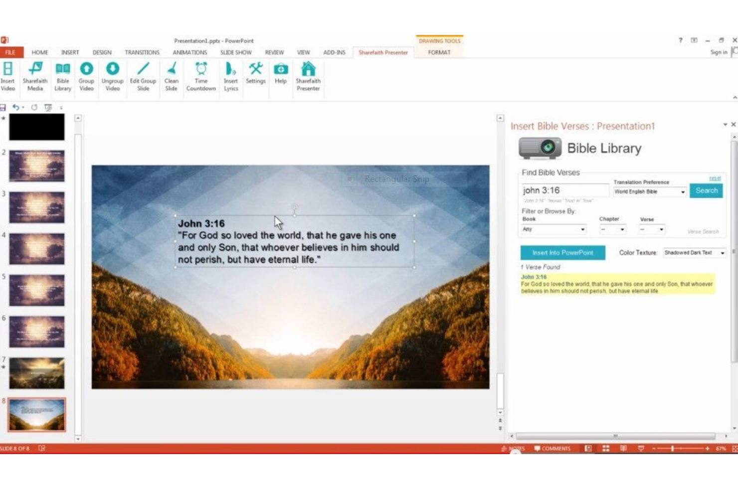 ShareFaith Presenter screenshot - I migliori software di presentazione per chiese del 2026 (selezionati da pastori)