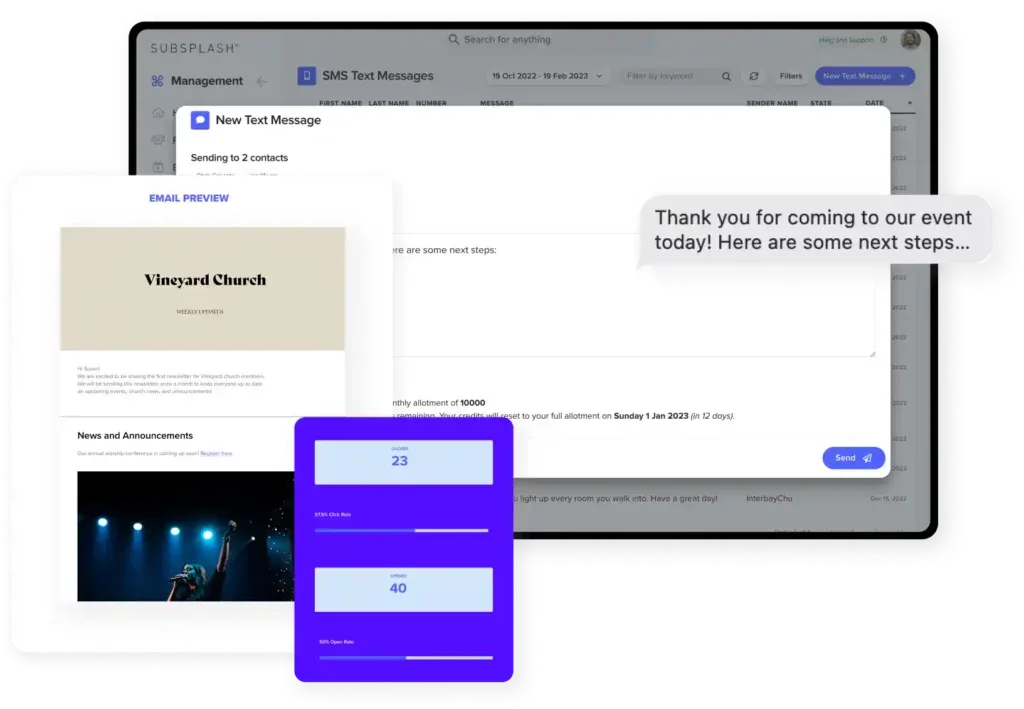Subsplash screenshot - I migliori software del 2026 per la gestione di piccole chiese