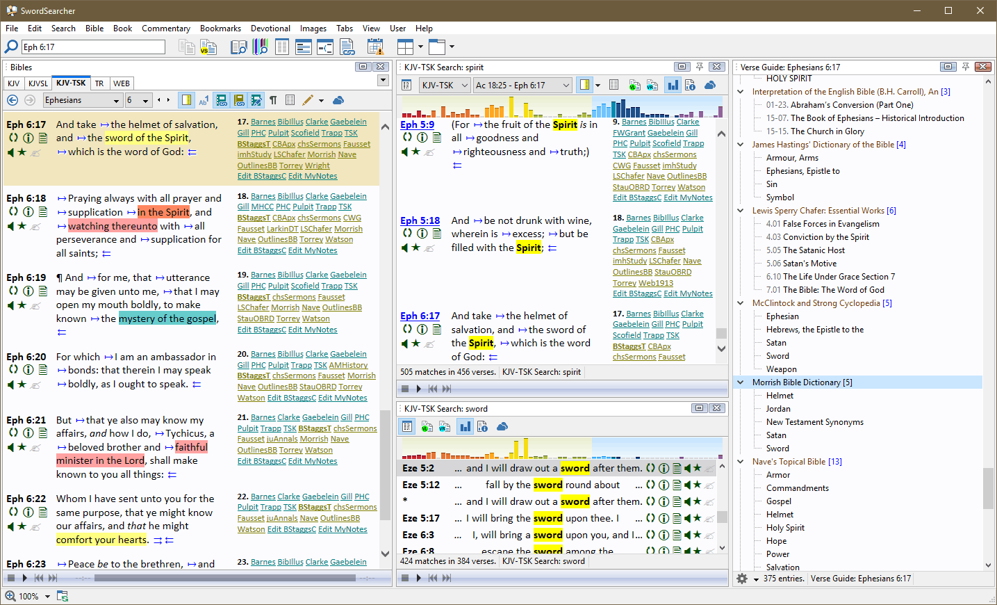 SwordSearcher screenshot - 10 migliori software biblici nel 2026