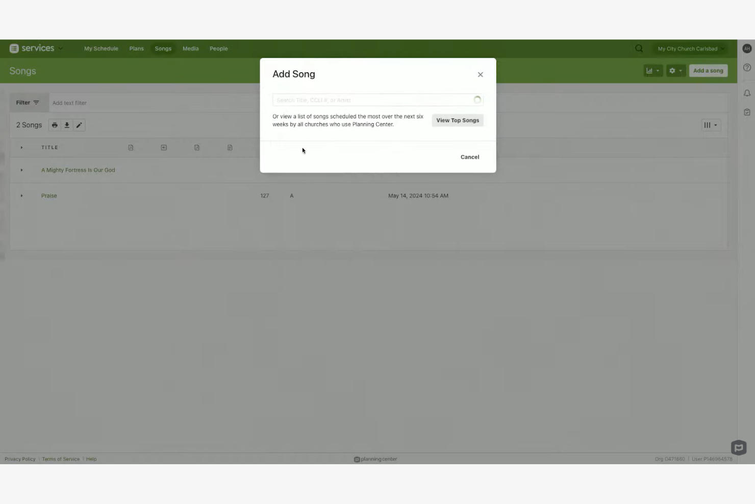 Planning Center screenshot - 10 migliori software per l’organizzazione delle chiese recensiti nel 2026
