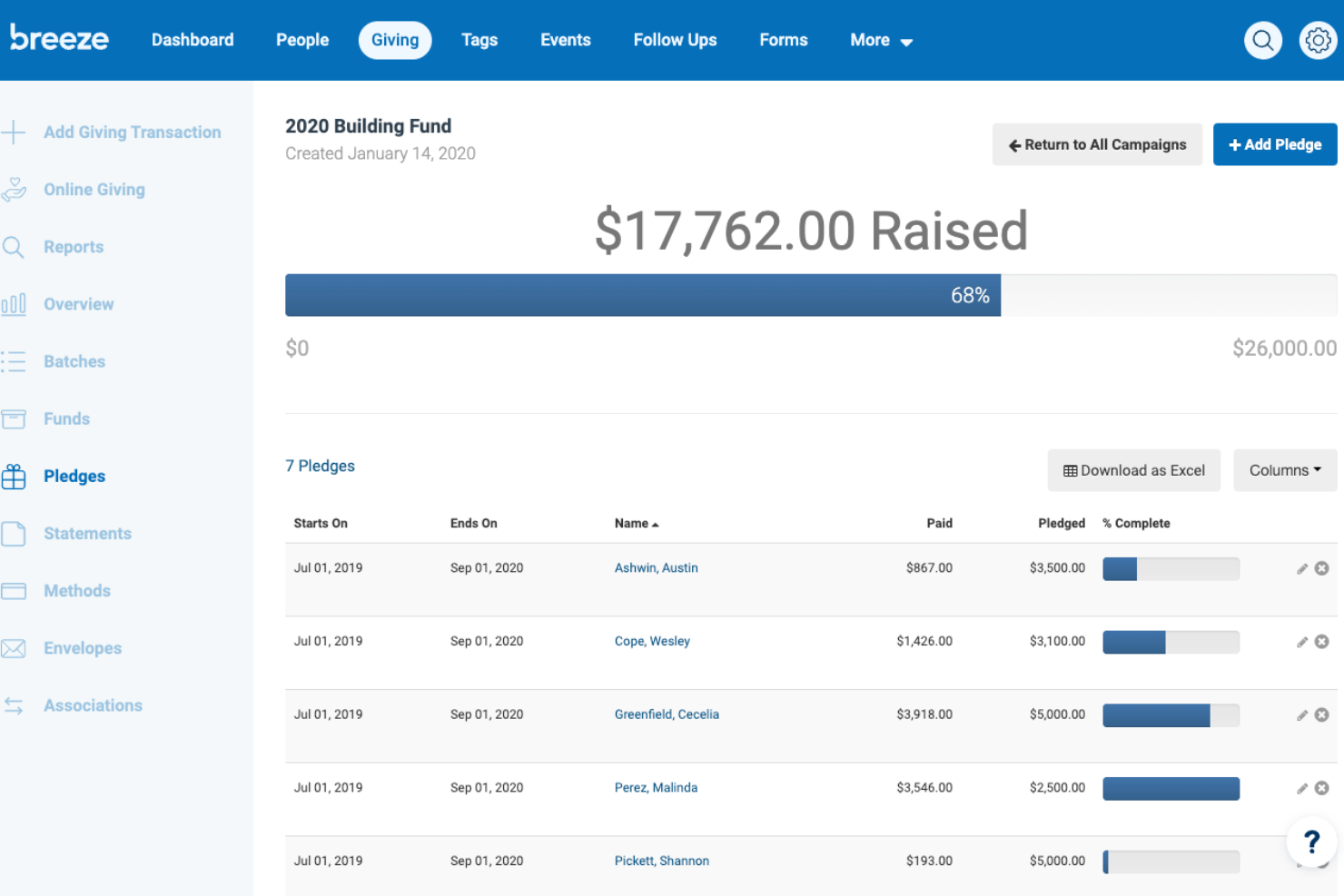 Tithe.ly screenshot - 10 Opzioni di Software di Contabilità per Piccole Chiese Scelte per 2026