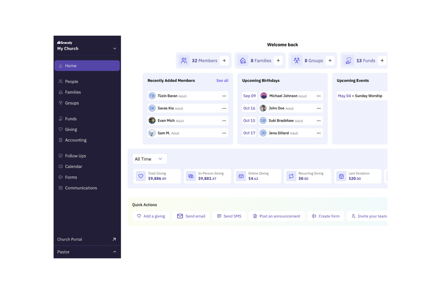 Gracely screenshot - 10 migliori alternative a Tithe.ly recensite nel 2026