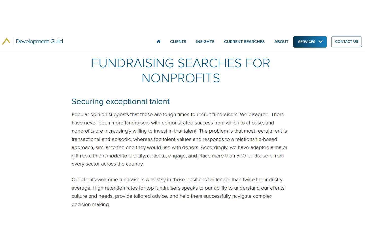 Development Guild DDI screenshot - 10 migliori aziende di raccolta fondi per organizzazioni non profit nel 2026