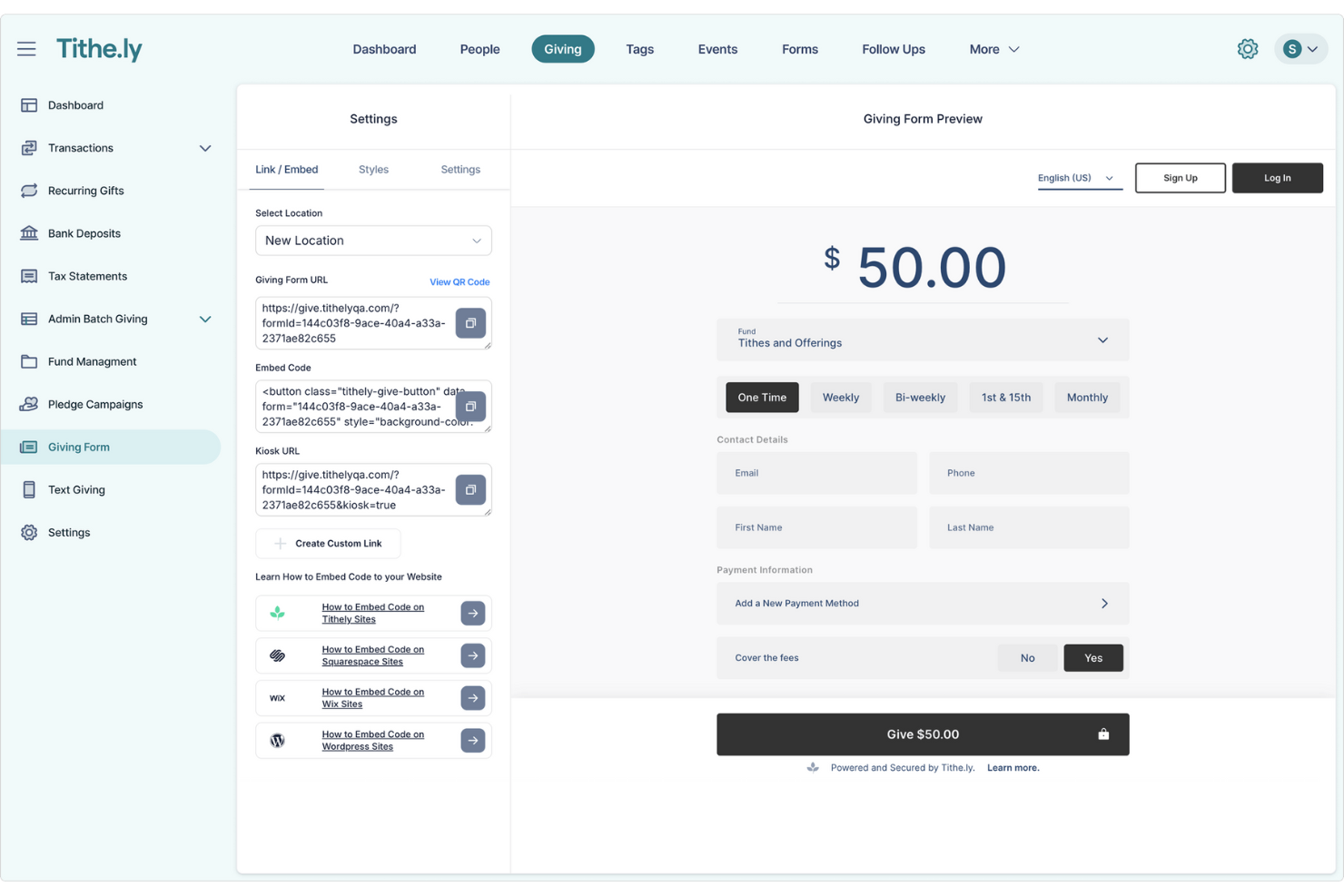 Tithe.ly screenshot - 10 mejores alternativas a Hivebrite revisadas en 2026