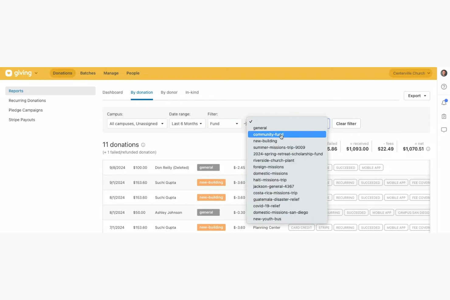 Planning Center Giving screenshot - 10 Mejores Herramientas Gratuitas para Donaciones Revisadas en 2026