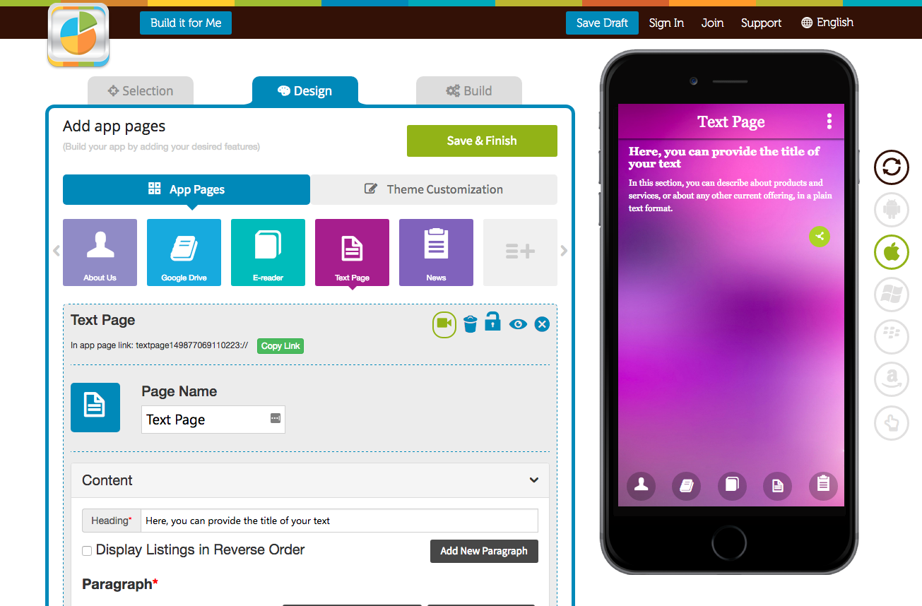 Appy Pie Church App Builder screenshot - 10 Migliori App Personalizzate per Chiese Recensite nel 2026