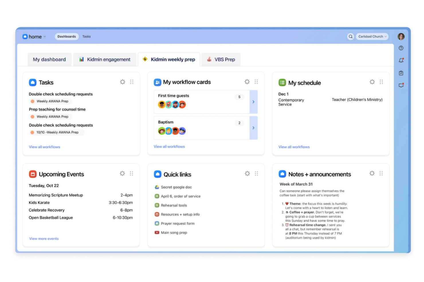 Planning Center screenshot - 10 mejores herramientas de IA para la gestión de iglesias en 2026