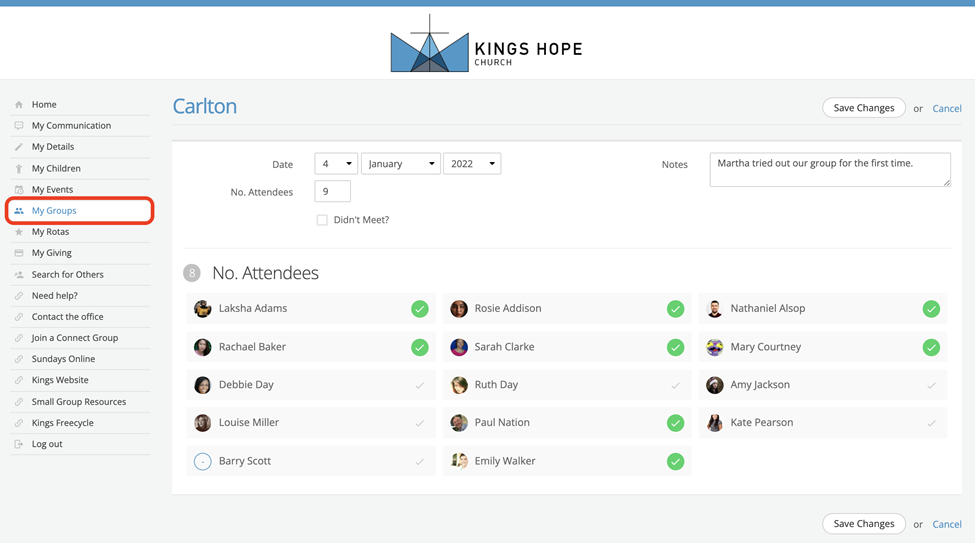 ChurchSuite screenshot - I migliori strumenti software per la gestione delle presenze in chiesa del 2026