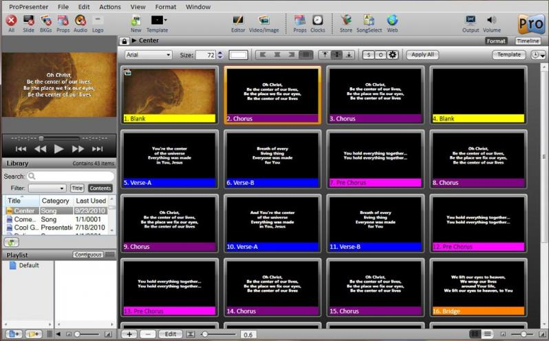 ProPresenter screenshot - Mejor software de presentación para la adoración en 2026 (para Mac)