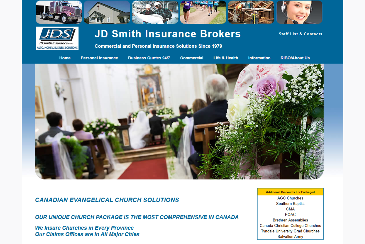 JD Smith Insurance screenshot - 10 Mejores aseguradoras para iglesias analizadas en 2026