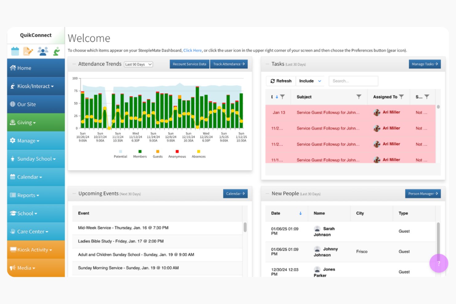 SteepleMate screenshot - 10 migliori software per il monitoraggio delle donazioni ecclesiastiche recensiti nel 2026