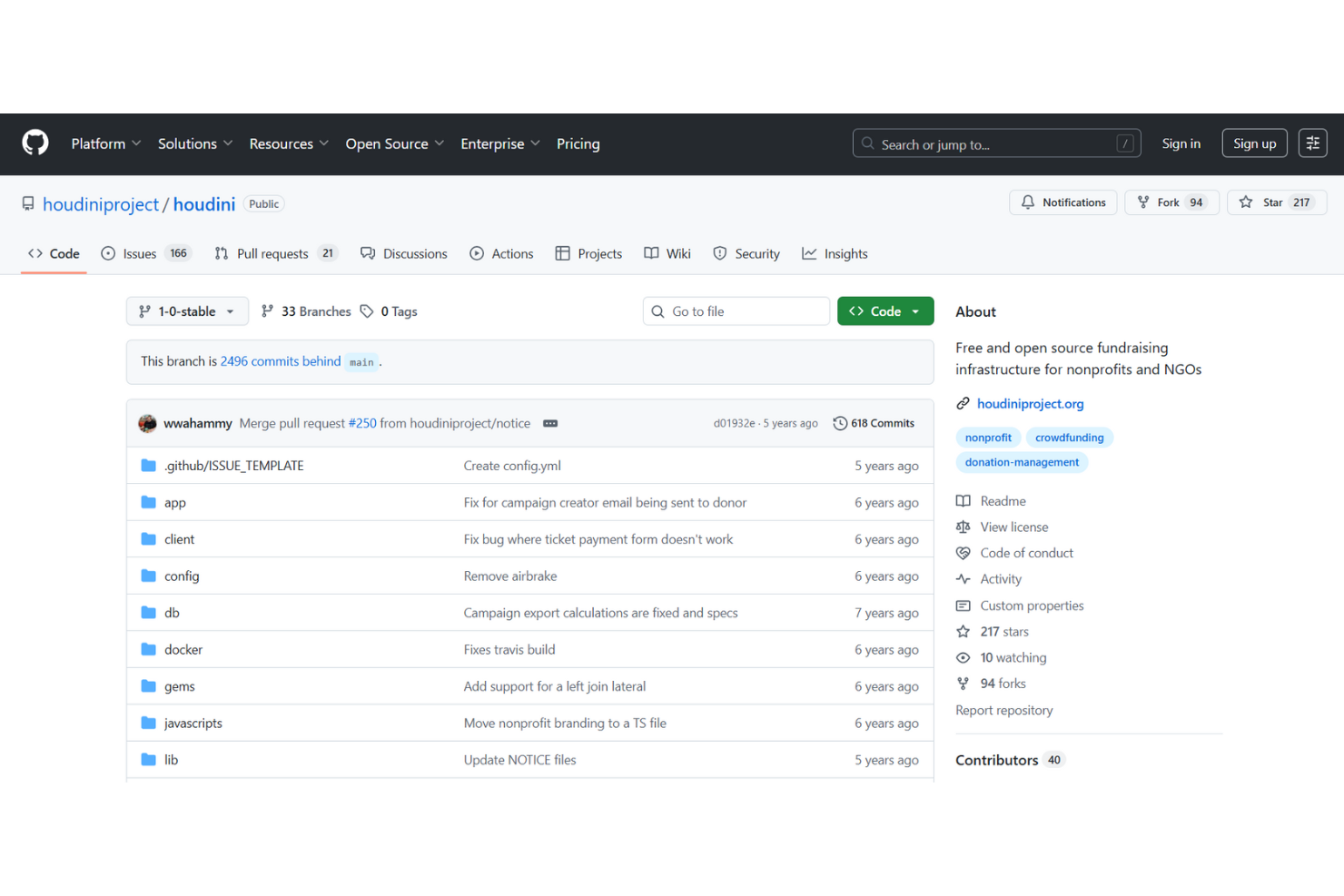 Houdini Project screenshot - 9 beste opensource-software voor donorbeheer voor 2026