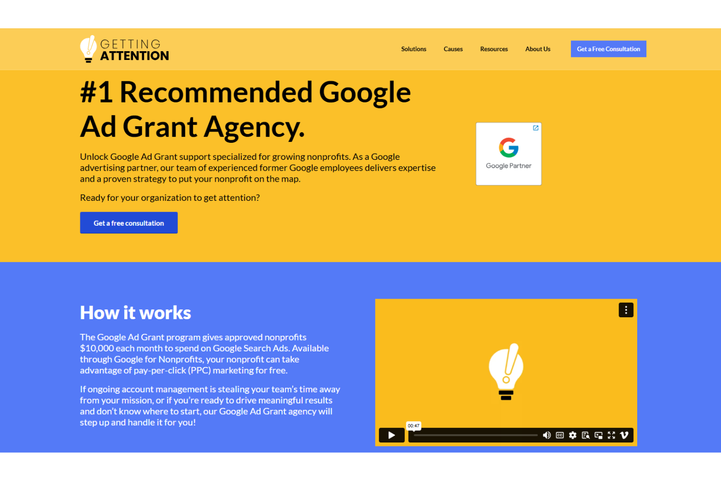 Getting Attention screenshot - 10 beste adviseurs voor fondsenwerving voor non-profitorganisaties beoordeeld in 2026