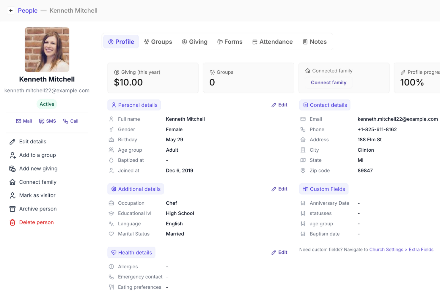 Gracely screenshot - 2026’s Best Church Database Software Tools