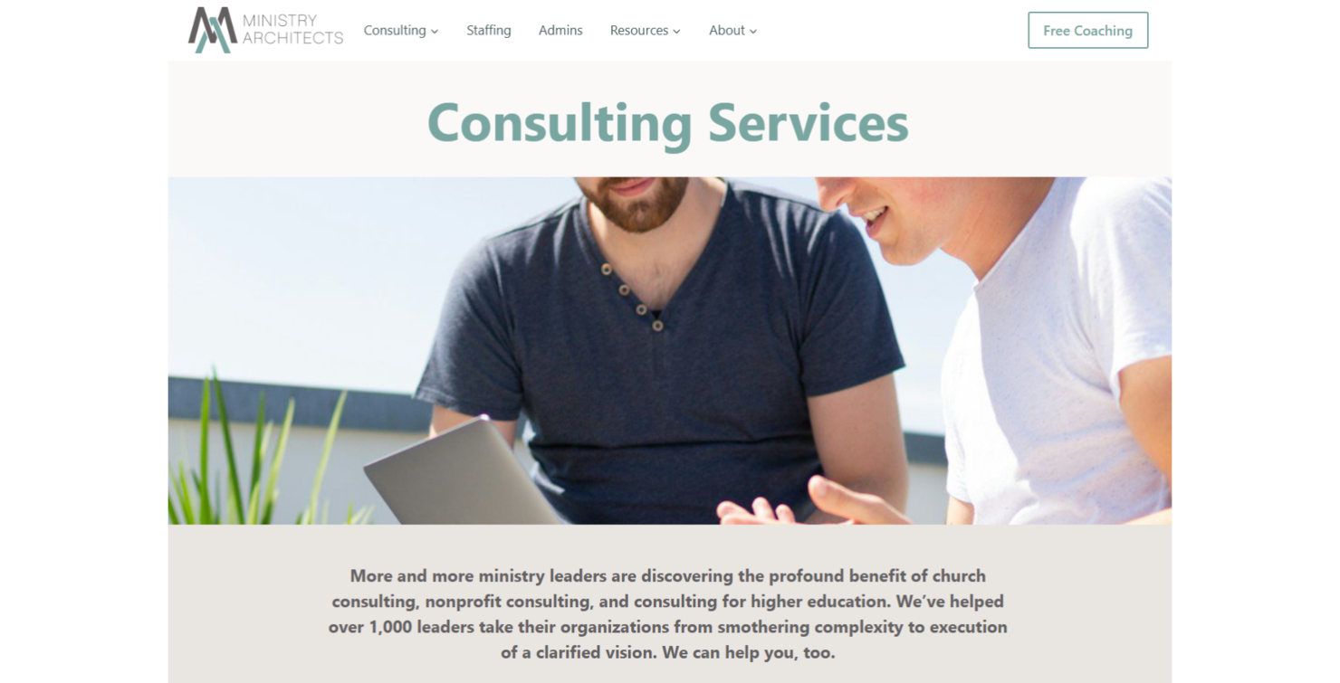 Ministry Architects screenshot - 15 Best Nonprofit Consulting Firms Reviewed in 2026