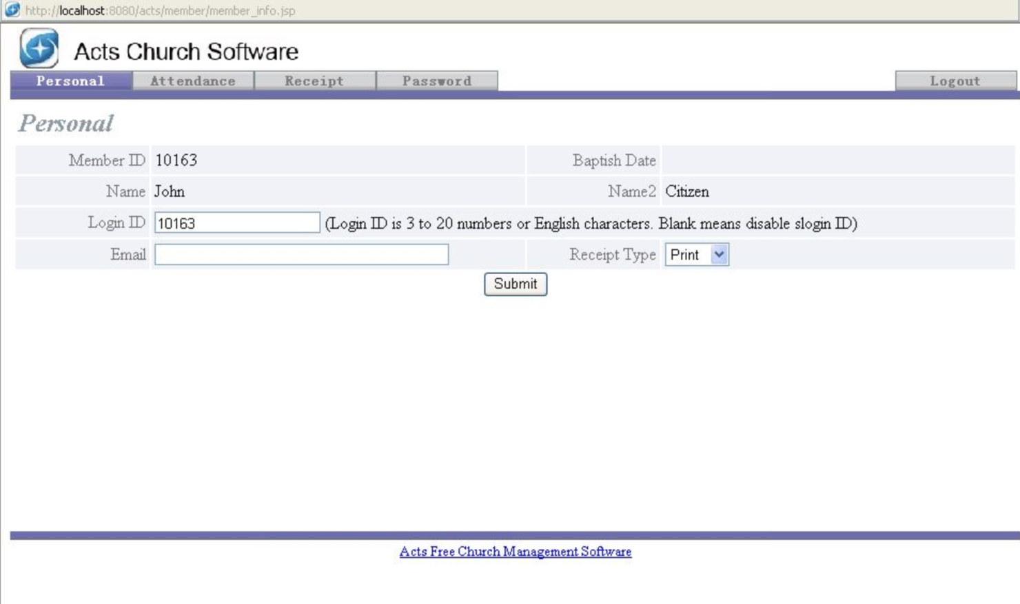 ACTS screenshot - 14 Best Open Source Church Management Software Reviewed in 2026