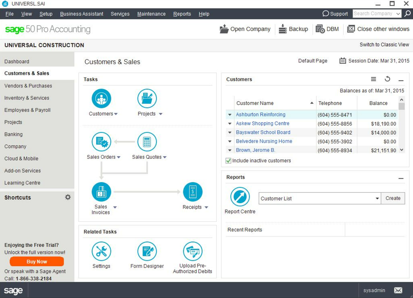 Sage 50 screenshot - 12 Best FreshBooks Alternatives Reviewed in 2026