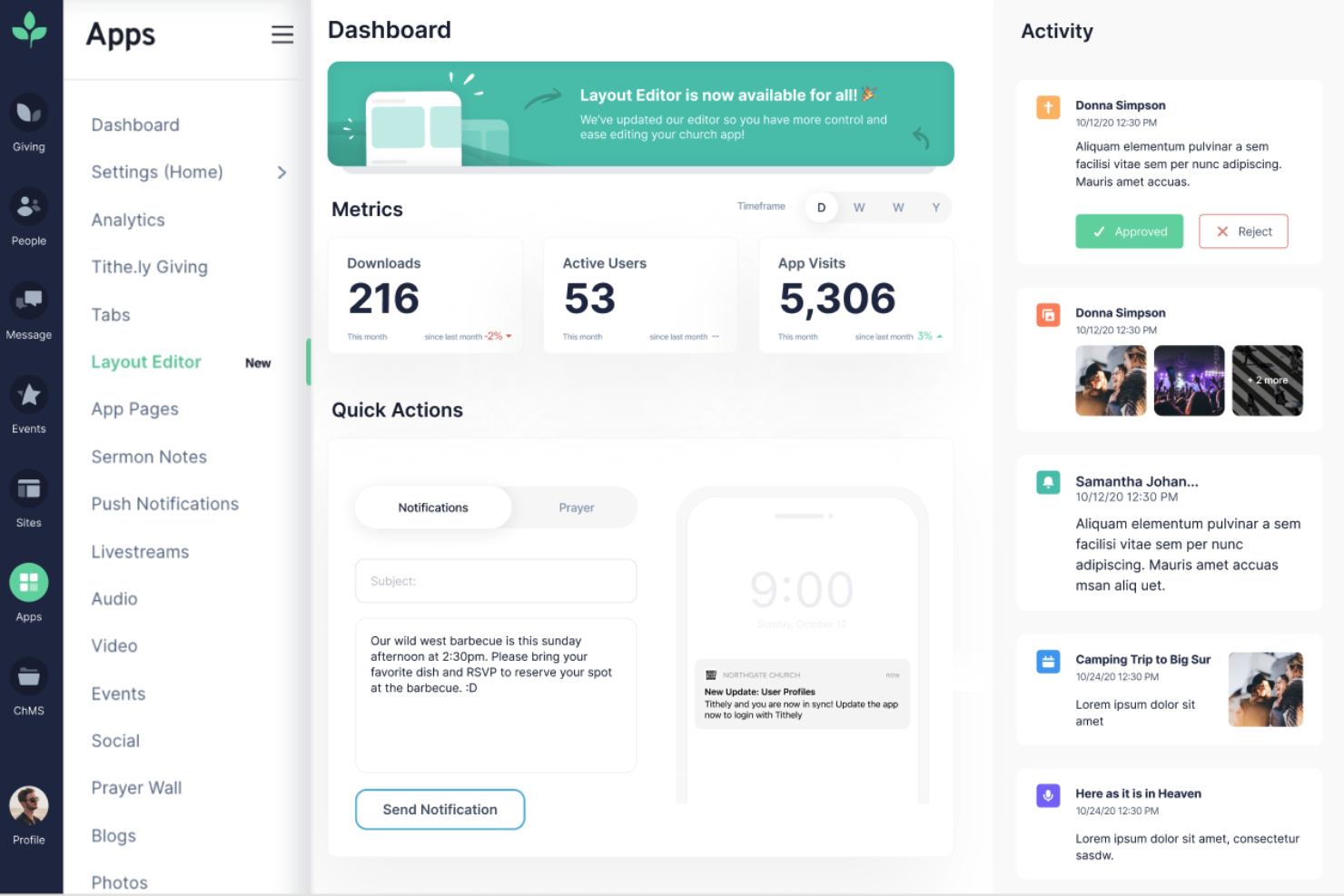 Tithe.ly Church App screenshot - 13 Best Donor Management Software That Works With QuickBooks Reviewed in 2026