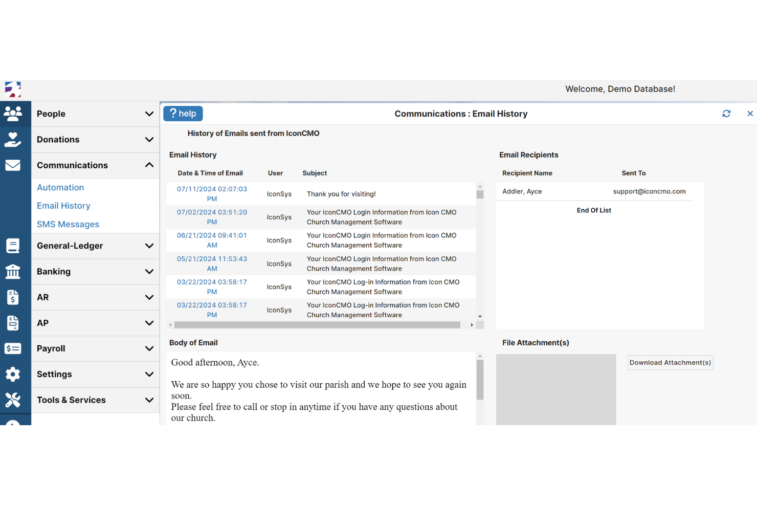 IconCMO screenshot - 14 Small Church Bookkeeping Software Options for 2026