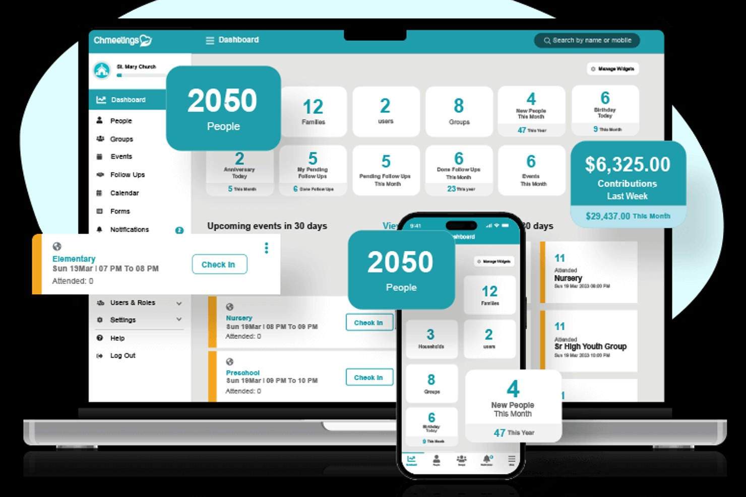 ChMeetings screenshot - 13 Church Expense Management Software for 2026