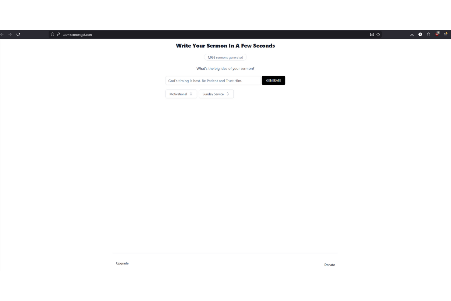 SermonGPT screenshot - 14 Best AI Sermon Generator Tools for 2026