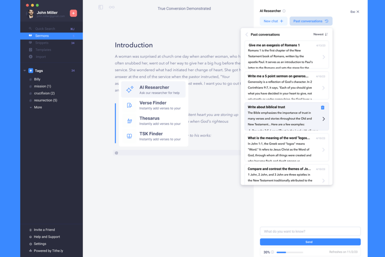 Sermonly screenshot - 14 Best AI Sermon Prep Software in 2026