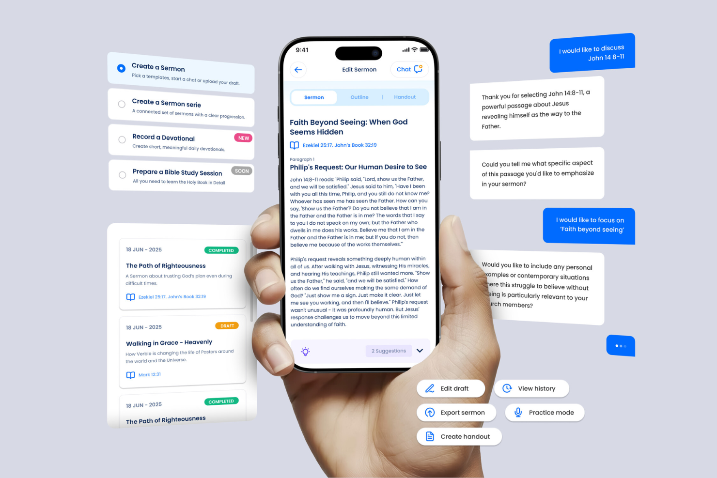 Verble screenshot - 14 Best AI Sermon Prep Software in 2026
