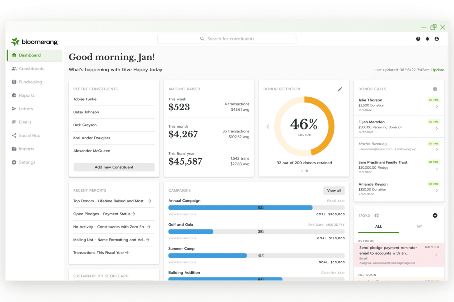 Bloomerang screenshot - 12 Event Management Software for Nonprofits for 2026