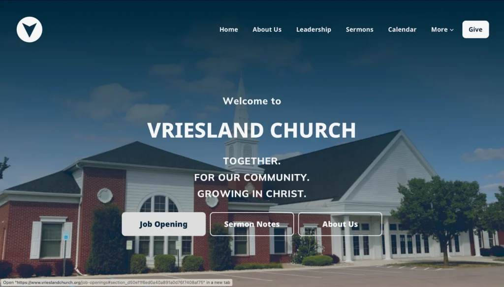 Vriesland Church homepage