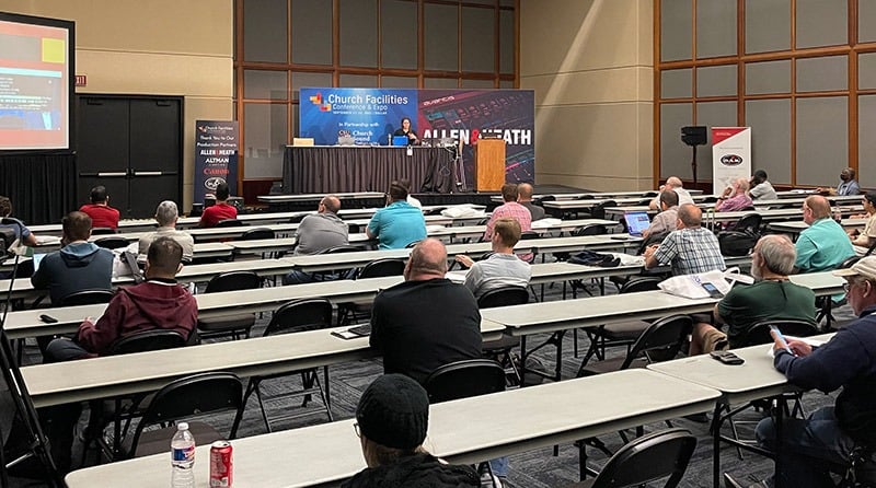 A speaker presenting a special session for the upcoming Church Facilities Expo