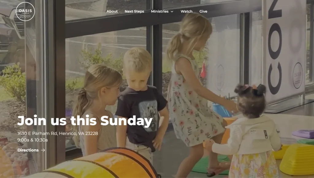 Oasis Church homepage