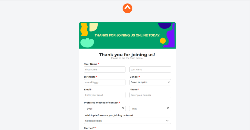 elevation church connection card screenshot