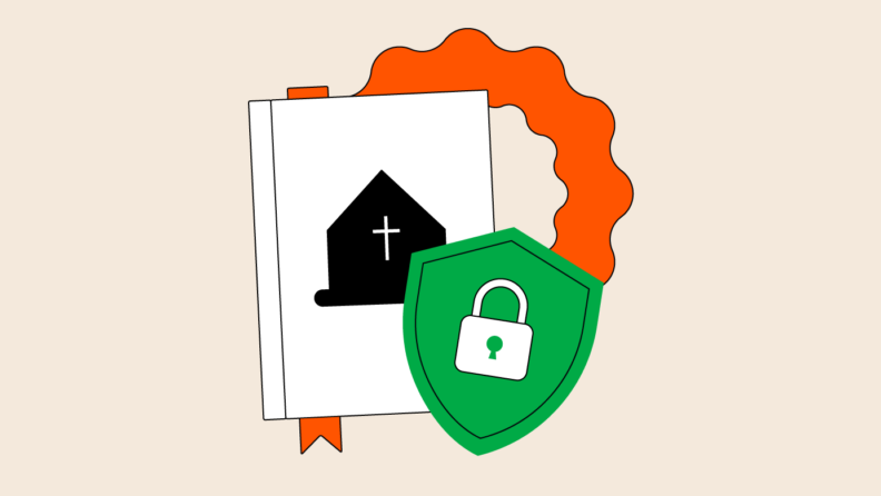 church security manual with a lock on it