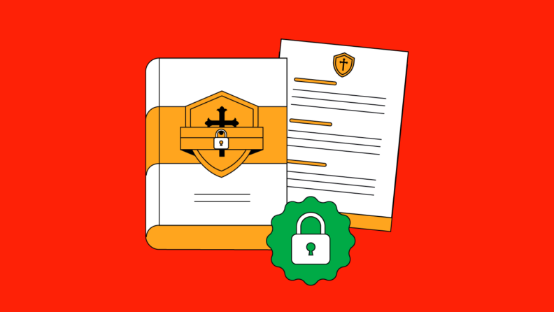 a church security plan with a security lock nearby