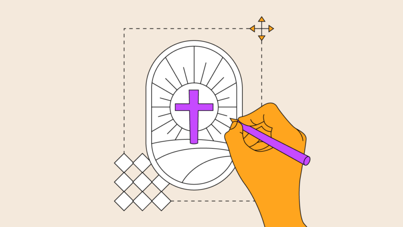 pastor drawing a logo for how to make a church logo