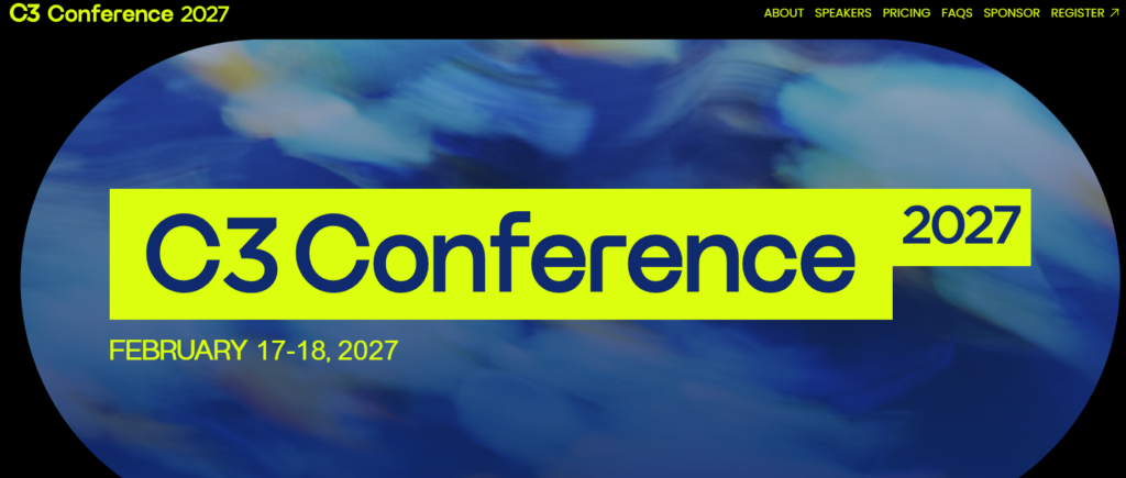 C3 Conference 2027 event banner screenshot