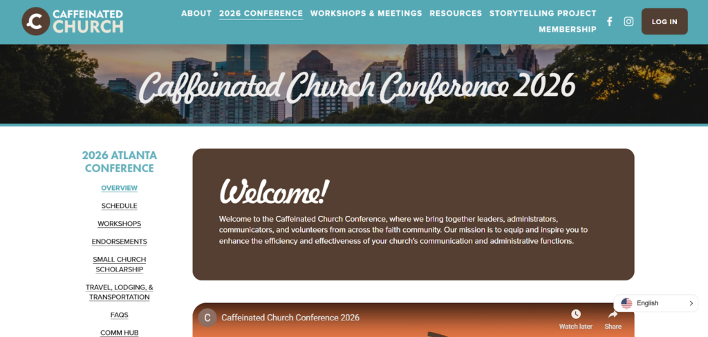 The Caffeinated Church Conference 2026 landing page