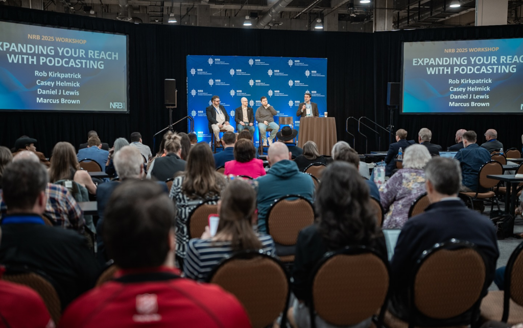 A panel discussion with a full audience at the NRB International Christian Media Convention
