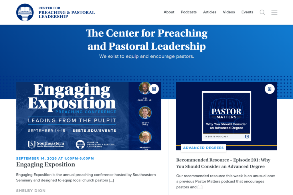 Startseite des Zentrums für Predigt und pastorale Leitung