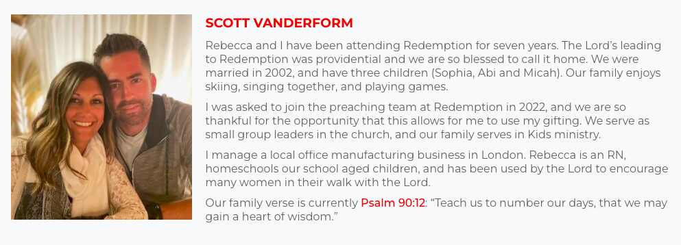 Scott Vanderform bio screenshot