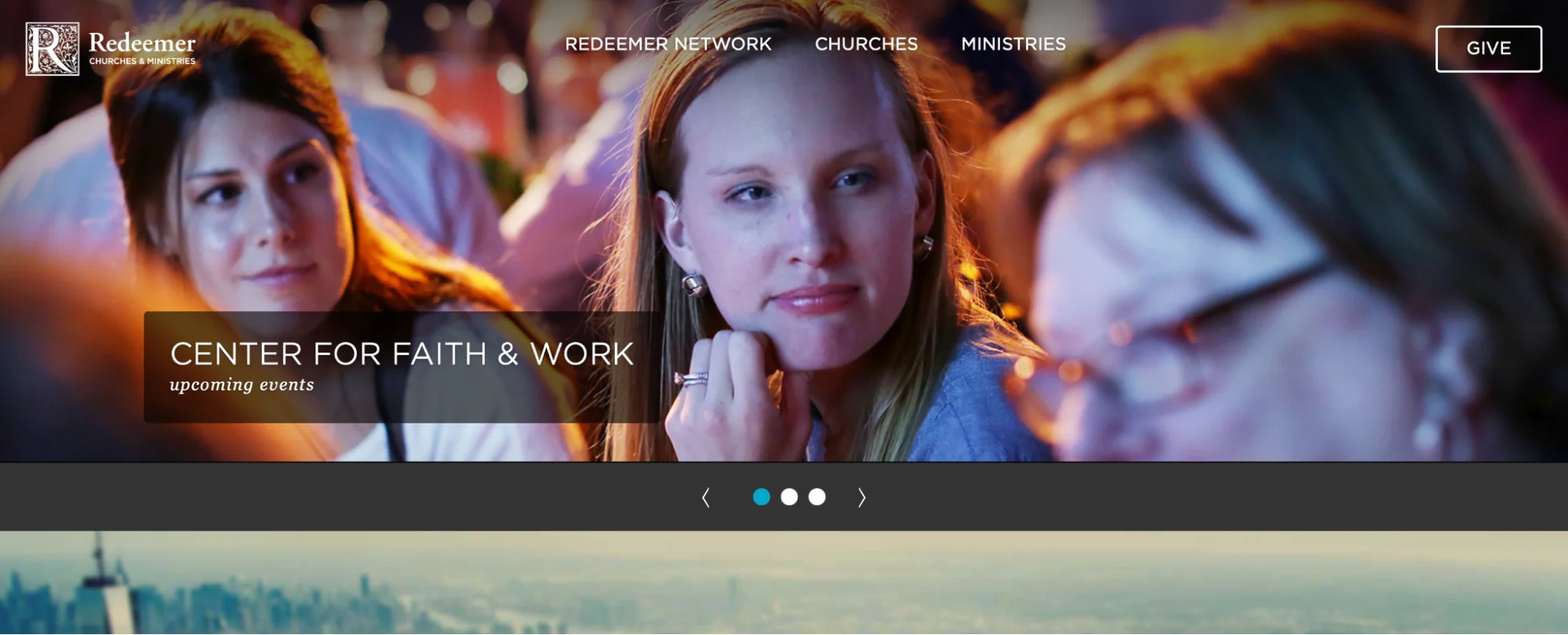 Redeemer Churches & Ministries -verkkosivuston kuvakaappaus