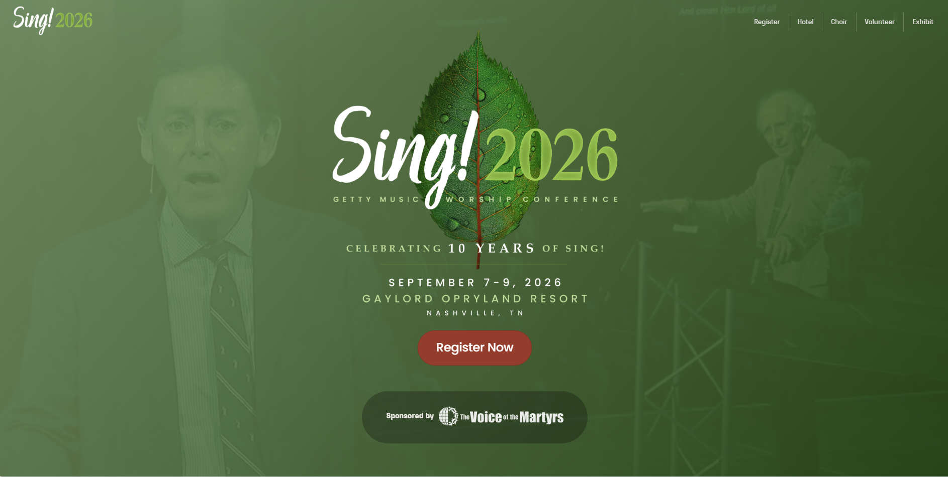 Sing! 2026 Getty Music Worship Conference hero banner.