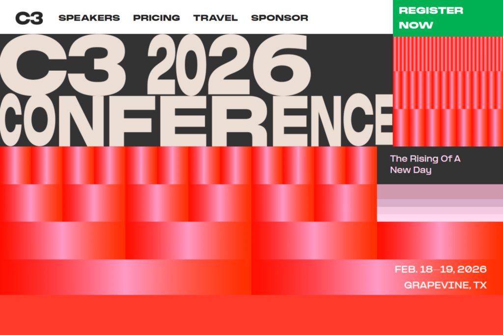 Screenshot of the C3 Conference landing page