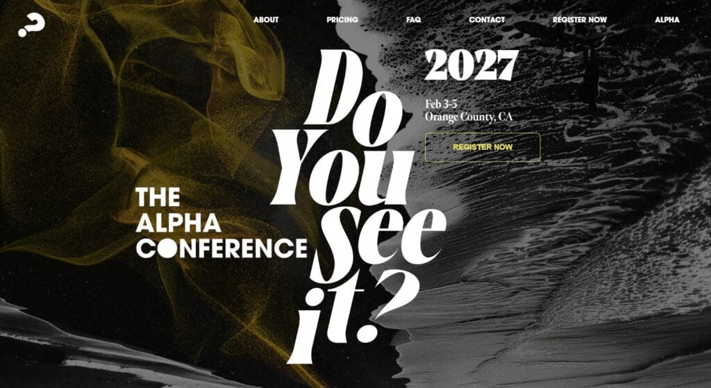 Webpage for The Alpha Conference 2027