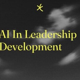 Ai in leadership development text on dark background