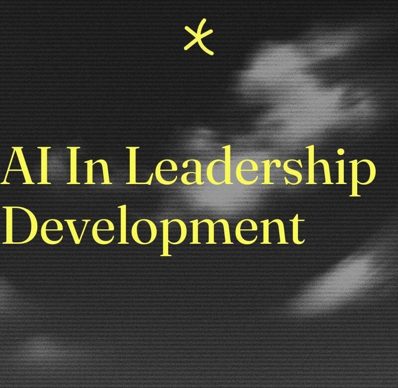 Ai in leadership development text on dark background