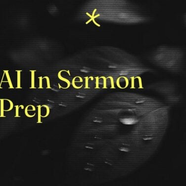 Ai in sermon prep on dark background with leaves and water drops
