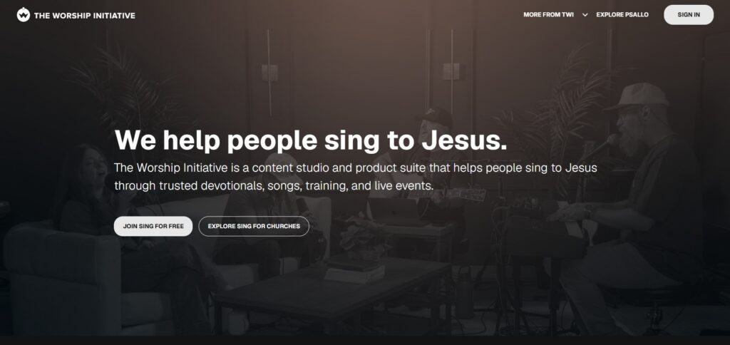 The WorshIp Institute webpage screenshot